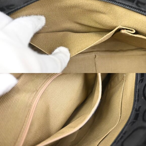 SALVATORE FERRAGAMO Gancini Tote Shoulder Bag Canavs Leather Black SHW 09KB197 - Picture 2 of 14